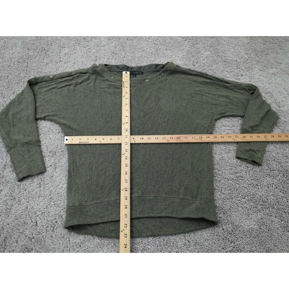 White House Black Market Sweater Womens Small Green Button Shoulder Pullover Top - Picture 3 of 7